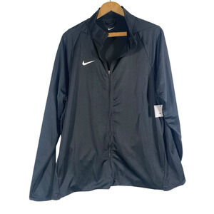 Nike Track Jacket Size XL Womens Black Training Full Zip Running Gym Workout NEW